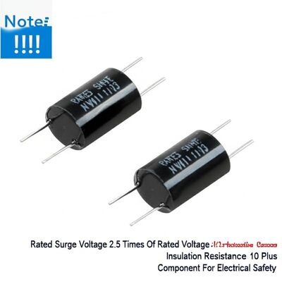 ولتاژ ضربه ای نامی 2.5 برابر ولتاژ نامی خازن حفاظتی X2 مقاومت عایق 10 به علاوه جزء برای ایمنی الکتریکی
