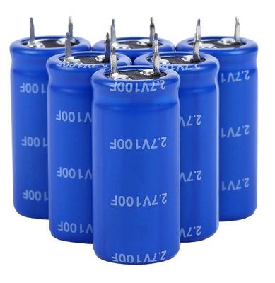 طول عمر چرخه طولانی 100f 2.7 ولت ابرخازن ویژگی های دمای بسیار پایین خوب