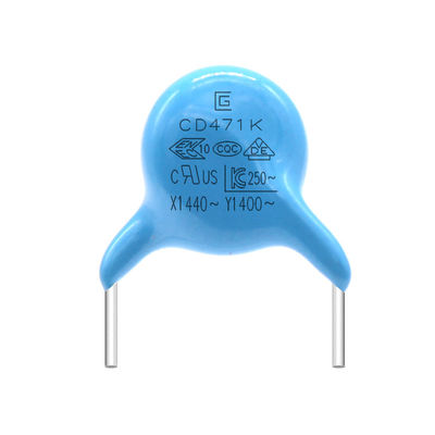 گواهینامه UL 250VAC Y1 ایمنی471K/400V خازن 2A-20A جریان نامگذاری -40°C ~ 85°C دمای کار