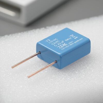 از طریق حفره X2 خازن ایمنی 310VAC ولتاژ نامی مواد سیم سرب مس قوطی شده طراحی شده برای سرکوب سر و صدا الکتریکی